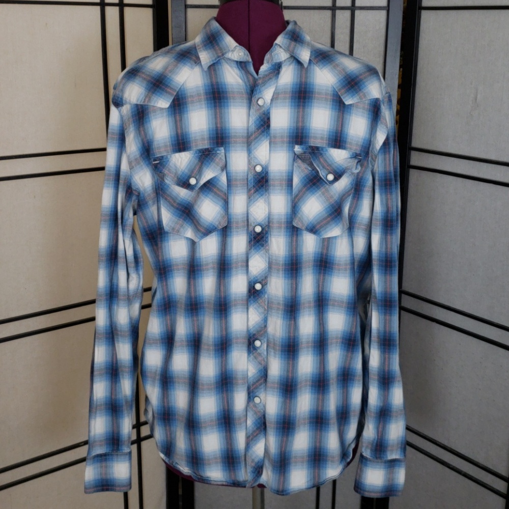 American Eagle Mens Vintage Fit Plaid Button Down
